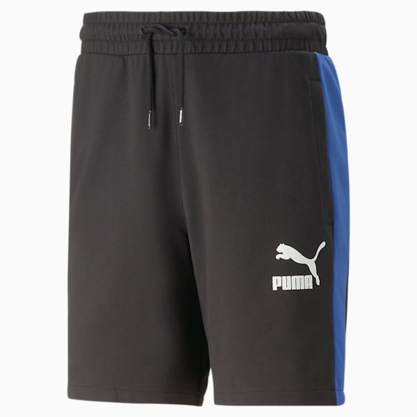 T7 Iconic Men's Regular Fit 8" Shorts, Puma Black-Royal Sapphire, extralarge-IND